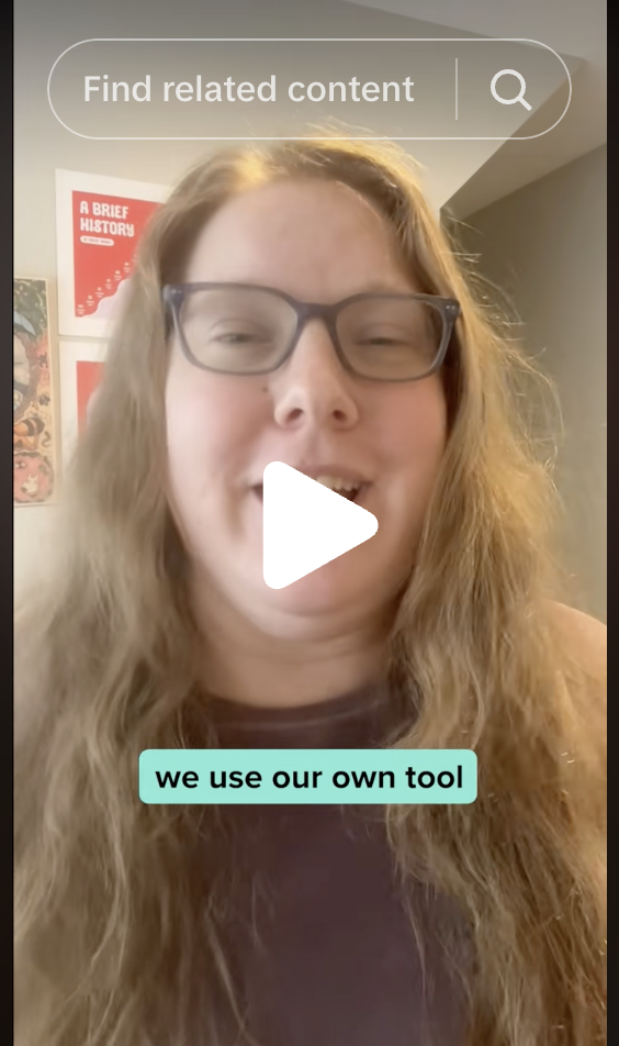 Sprout's Tiktok video showing how Sprout's social team uses My Reports to save time